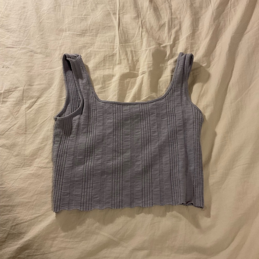 American Eagle Blue Ribbed Tank Top
